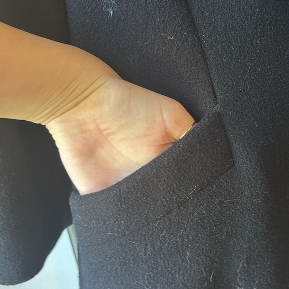 A trigere coat 100% wool with genuine fur trim 2 pockets - Picture 5 of 10